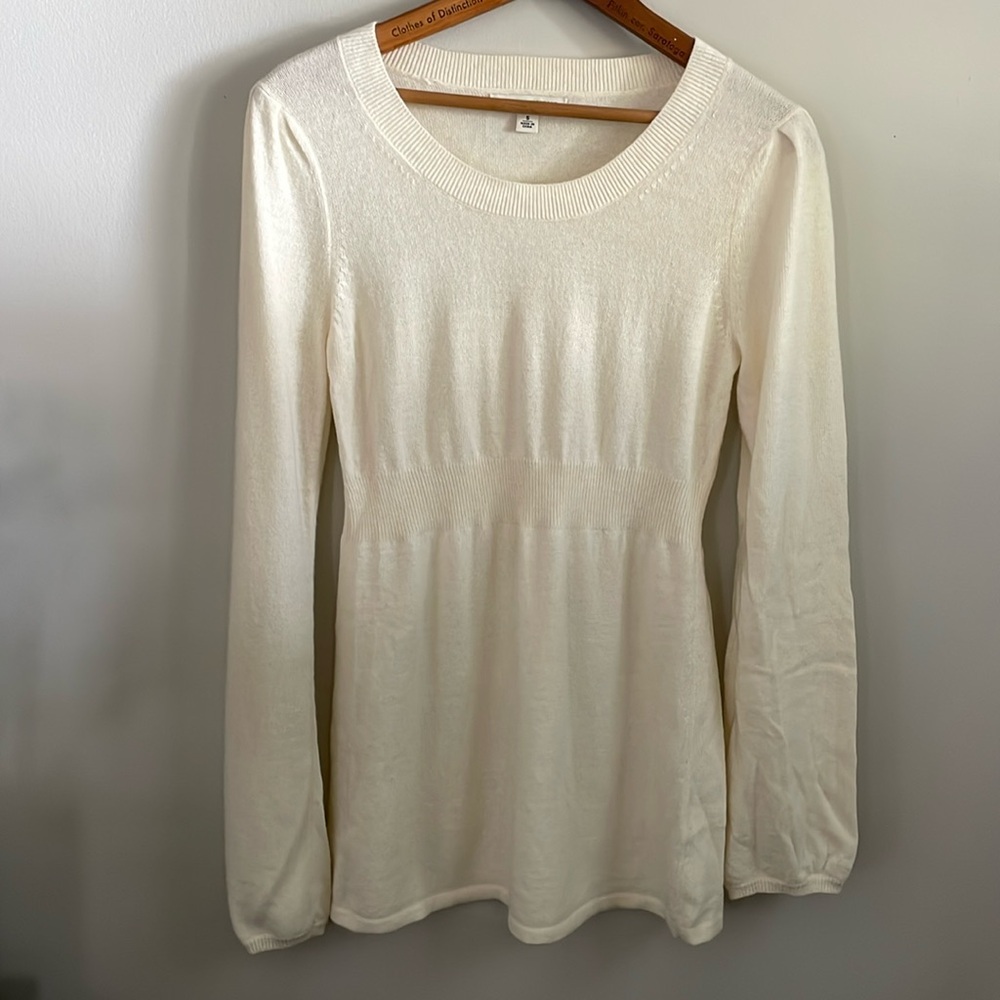 Banana Republic Luxury Cashmere Wool Blend Wide Crew Neck Sweater Size S